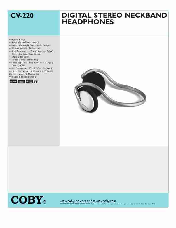 COBY electronic Headphones CV 220-page_pdf